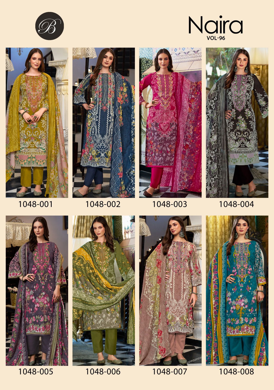 Belliza Naira Vol 96 Cotton Printed Embroidered Dress Material